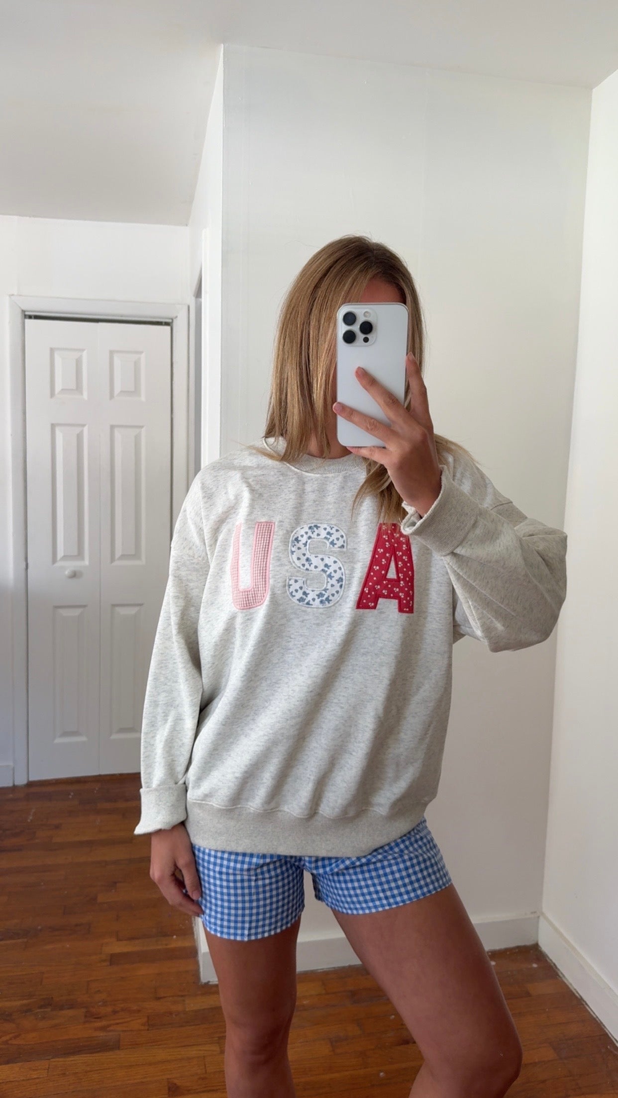 USA Patchwork Oversized Sweatshirt