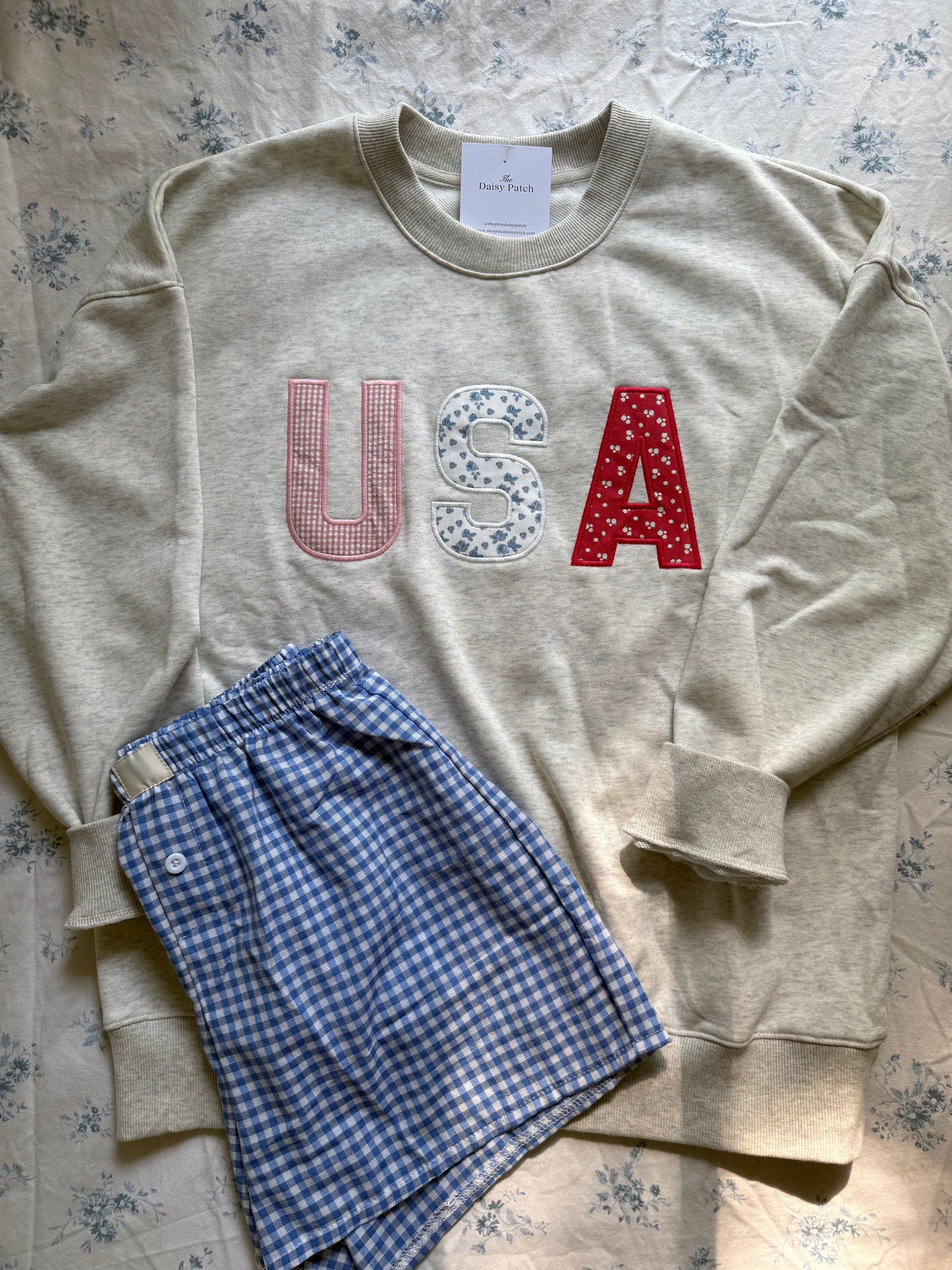 USA Patchwork Oversized Sweatshirt
