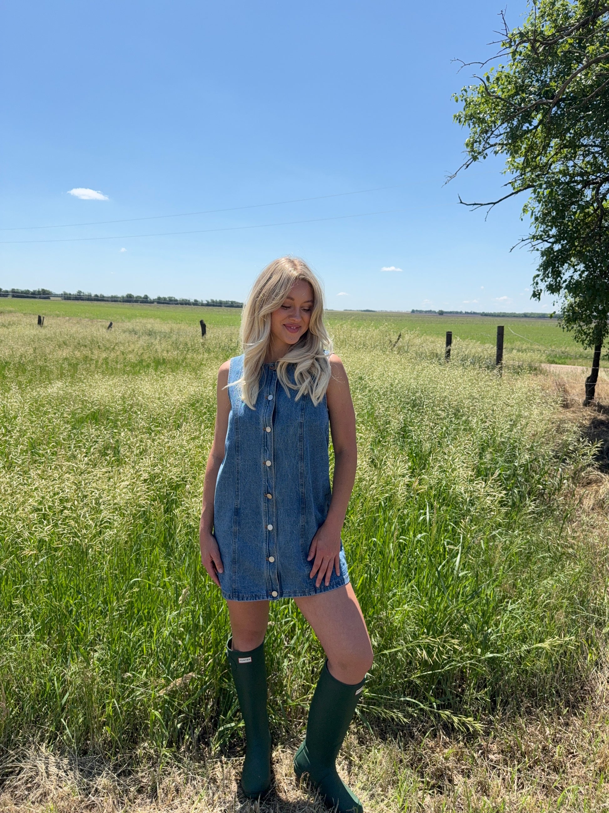 denim prairie dress Lainey Denim Dress – The Daisy Patch