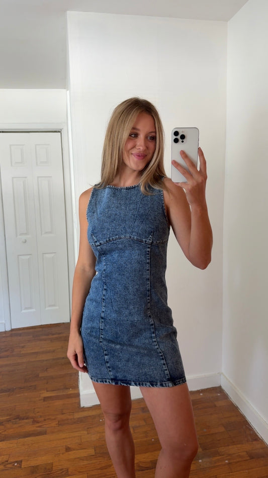 Aggie Sleeveless Denim Dress